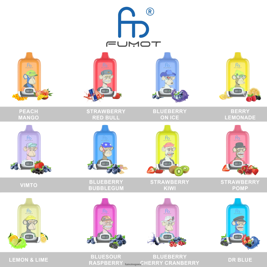 Fumot Digital Box 12000 20ML Disposable Vape Pod - (1 Piece) Fruity Fusion - Fumot technology co 422VLN129