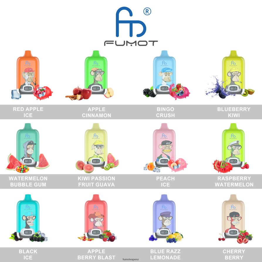 Fumot Digital Box 12000 20ML Disposable Vape Pod - (1 Piece) Fruity Fusion - Fumot technology co 422VLN129