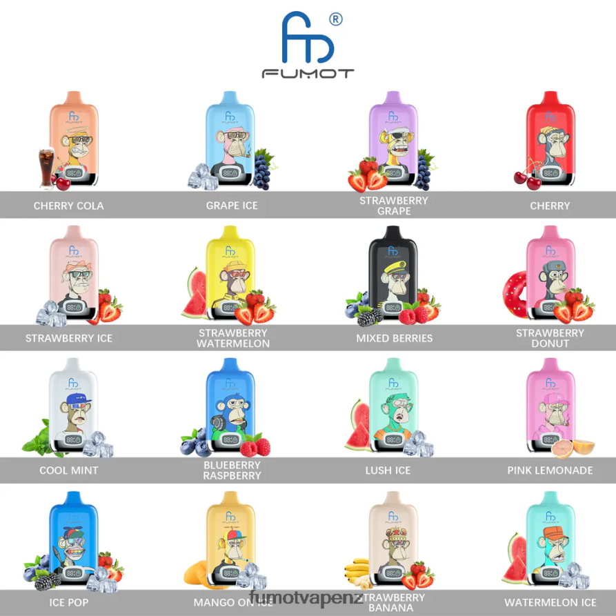 Fumot Digital Box 12000 Disposable Vape Pod - 20ML (1 Piece) Blueberry Cherry Cranberry - Fumot vape price 422VLN118