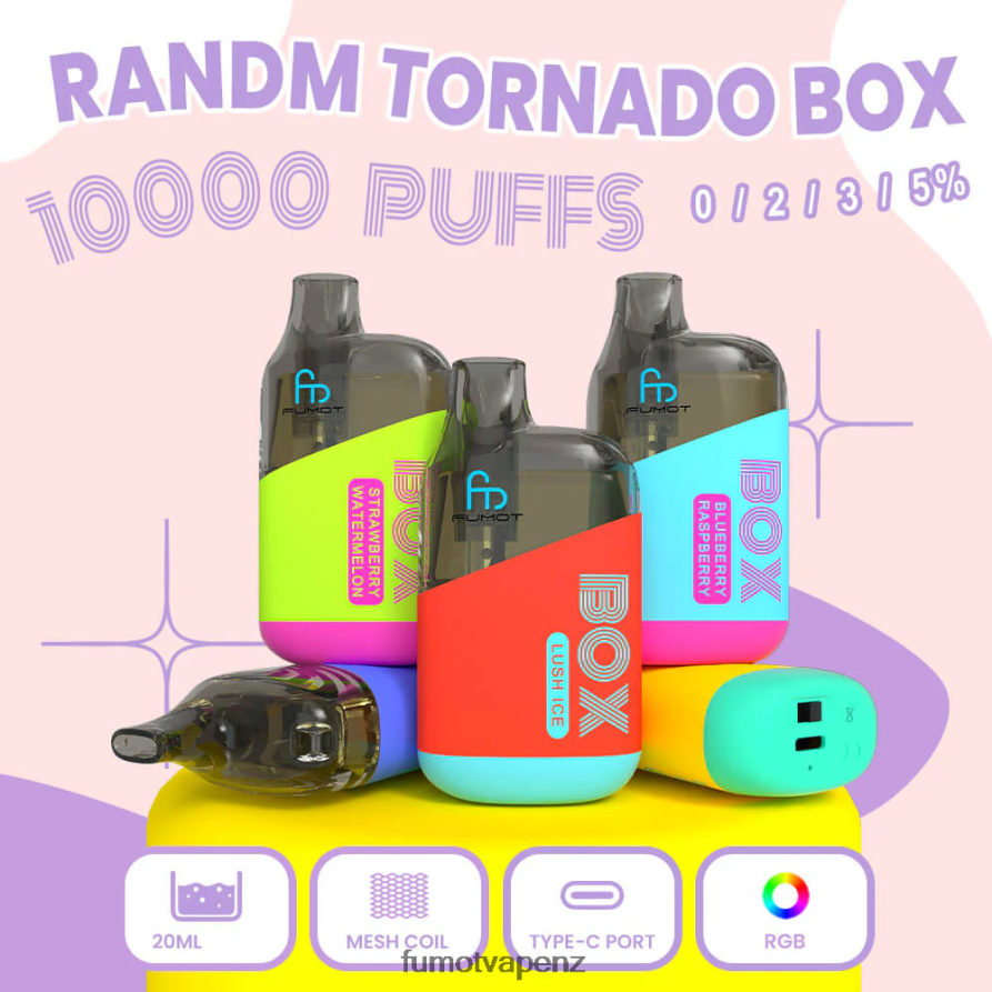 Fumot Tornado 10000 Disposable Vape Pod Box - 20ML (1 Piece) Bingo Crush - Fumot vape NZ 422VLN363