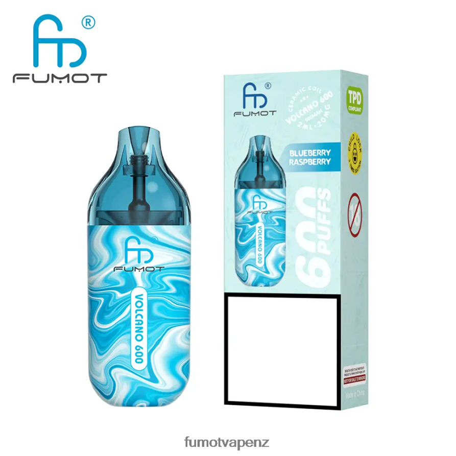 Fumot Volcano 600 TPD-Compliant Disposable Vape - 2ML (3 Pieces Set) Blueberry Raspberry - Fumot vape shop 422VLN297