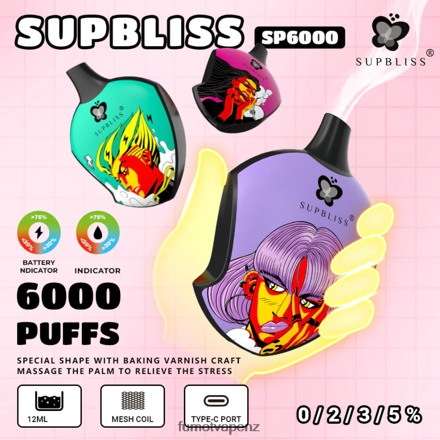 Fumot Supbliss SP6000 Disposable Vape Pod - 12ML (1 Piece) Blueberry Raspberry - Fumot vape NZ 422VLN453
