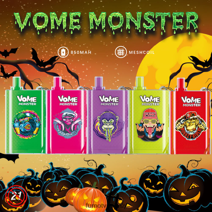 Fumot Vome Monster 10000 Disposable Vape Pod Device - 20ML (1 Piece) Peach Mango - Fumot vape NZ 422VLN433