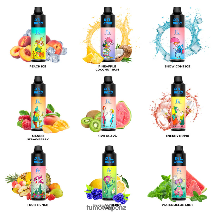 Fumot DTL 8000 Disposable Vape Pen - 16ML (1 Piece) Blue Raspberry Lemon - Fumot vape review 422VLN415