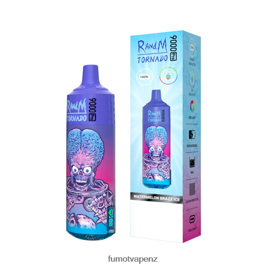 Fumot Tornado 9000 Pro Disposable Vape - 18ML (1 Piece) Blueberry Raspberry - Fumot vape shop 422VLN207