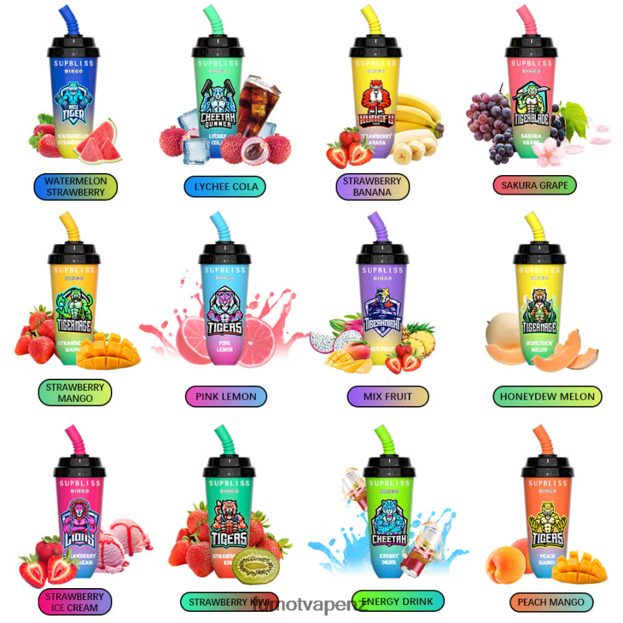 Fumot Supbliss Bingo 16ML 8000 Disposable Vape Pod Device (1 Piece) Strawberry Mango - Fumot technology co 422VLN409