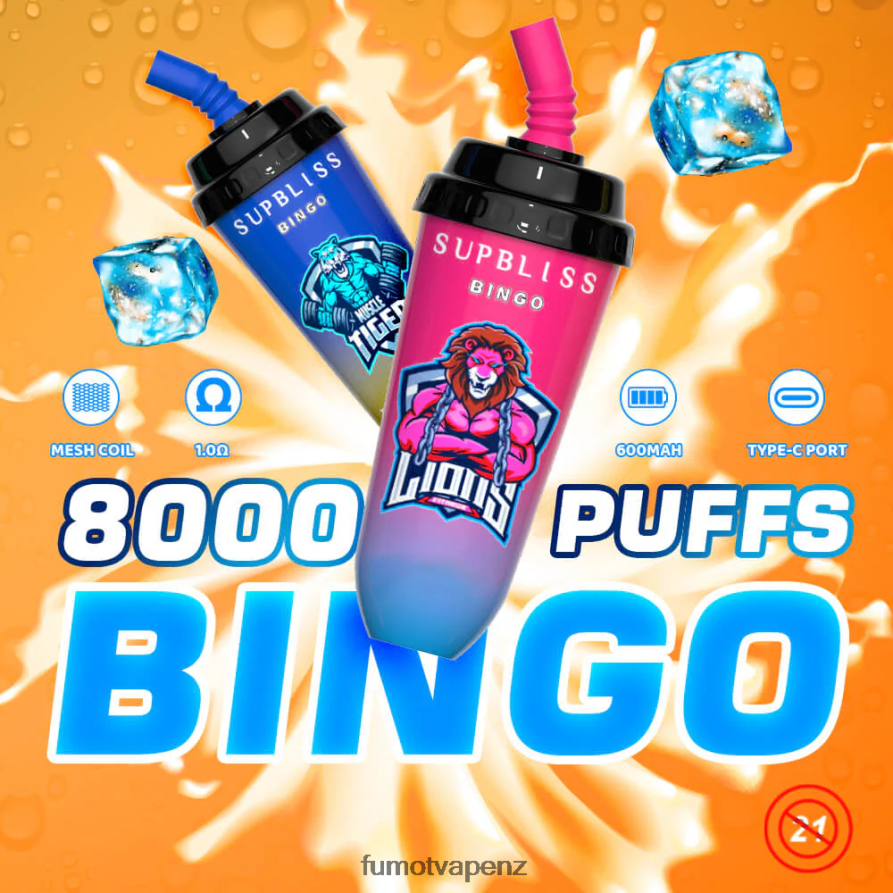 Fumot Supbliss Bingo 16ML 8000 Disposable Vape Pod Device (1 Piece) Watermelon - Fumot NZ 422VLN412