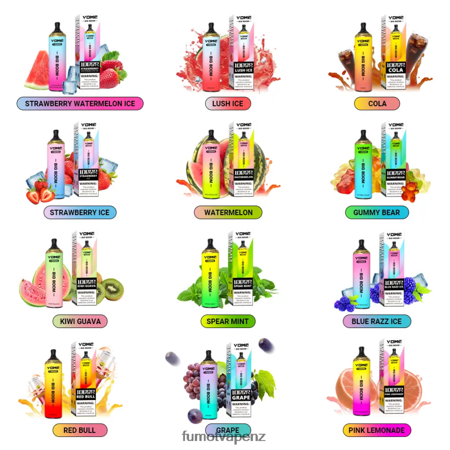 Fumot Vome Big Boom Disposable Vape Pen 10000 - 20ML (1 Piece) Kiwi Guava - Fumot vape NZ 422VLN443