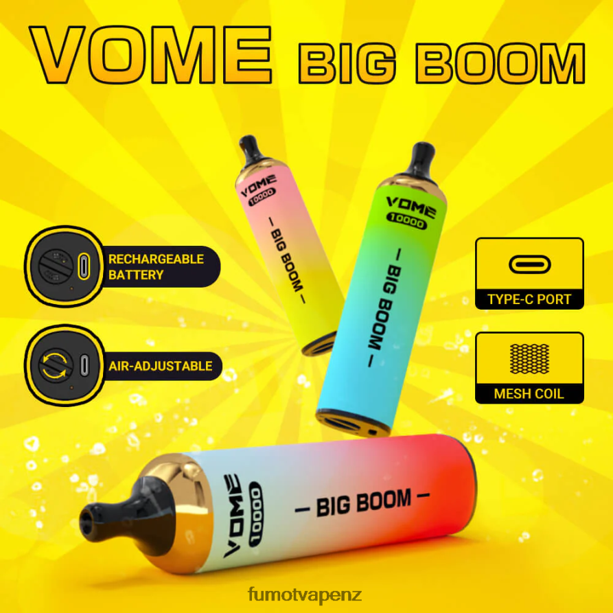 Fumot Vome Big Boom Disposable Vape Pen 10000 - 20ML (1 Piece) Red Bull - Fumot disposable vape 422VLN444